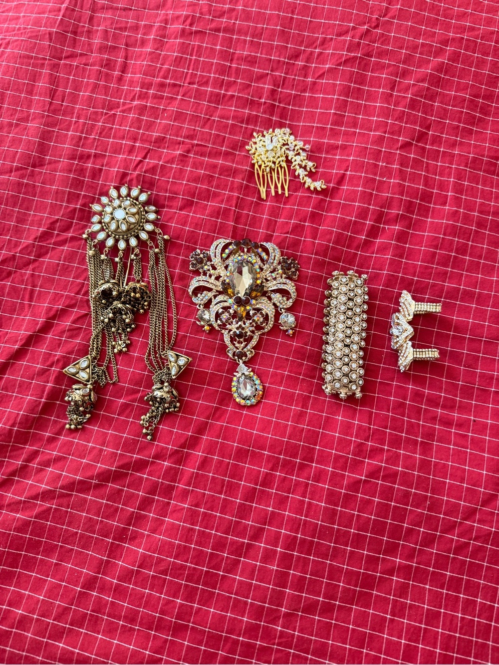 Gold-Tone Crystal Accessories Set - Women Jewelry